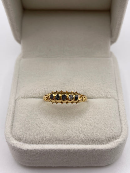 18ct gold rough cut diamond ring