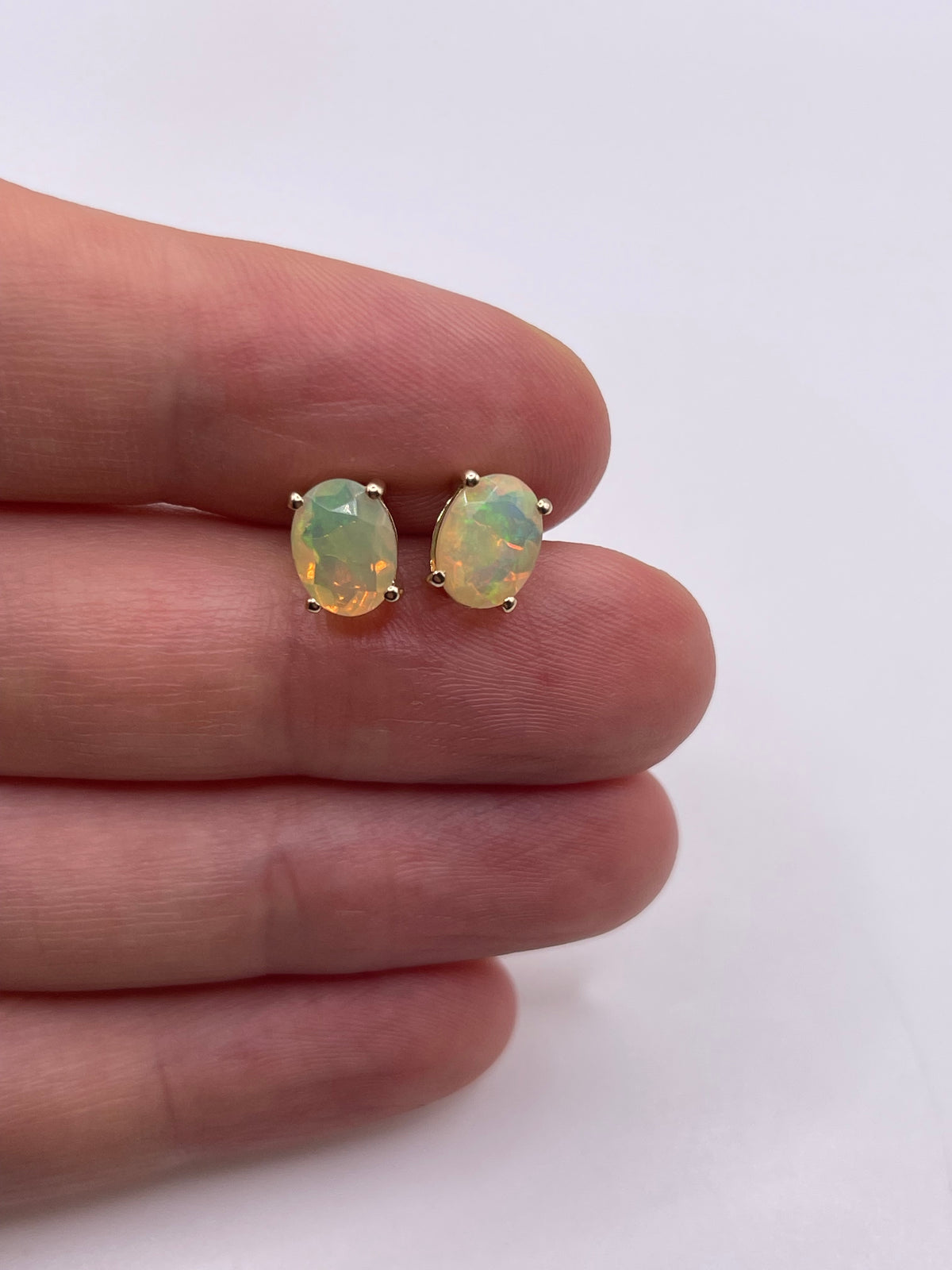 9ct gold opal earrings