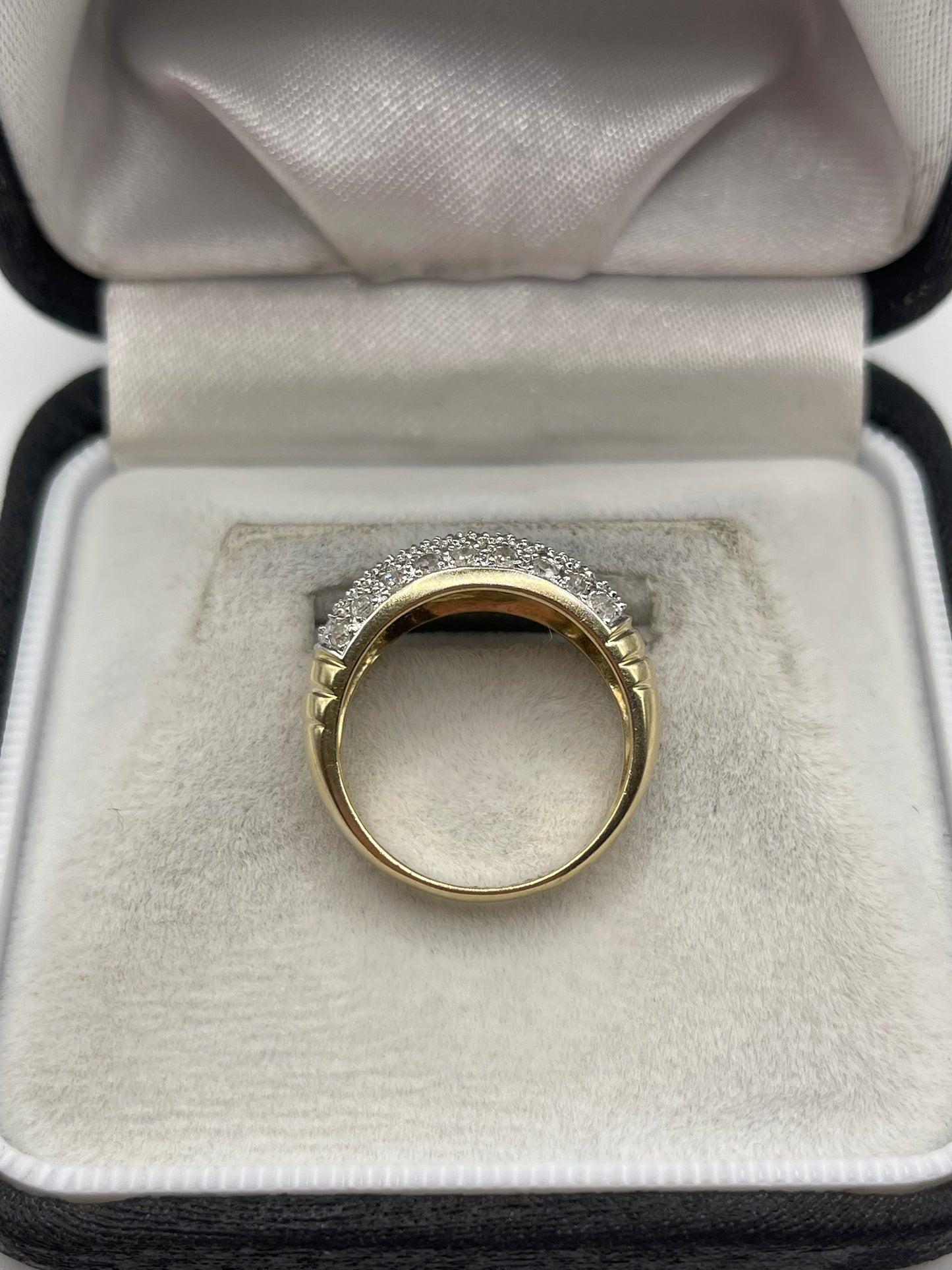 9ct gold 50 point diamond cluster ring