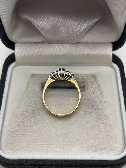 9ct gold topaz and diamond ring