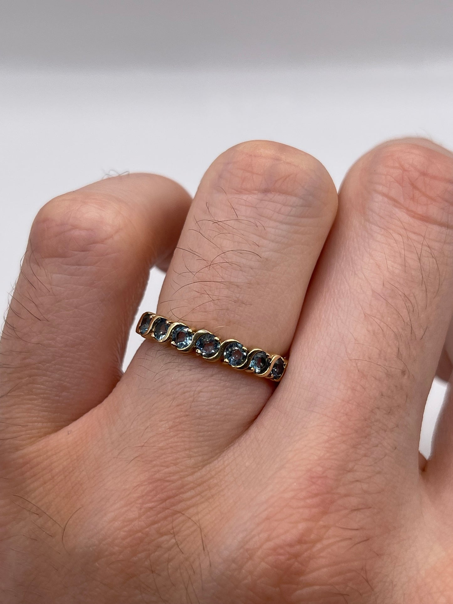 9ct gold blue topaz ring