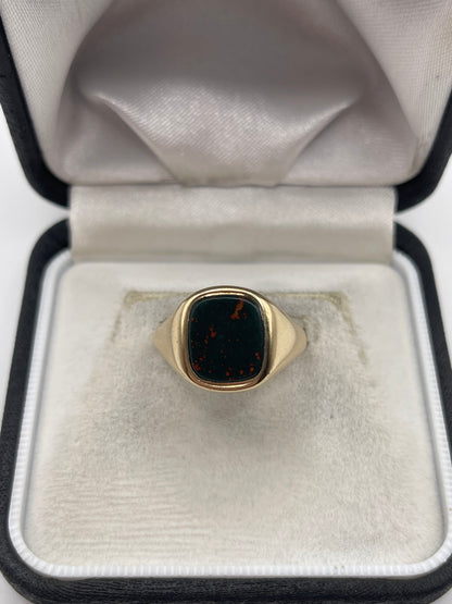9ct gold bloodstone signet ring