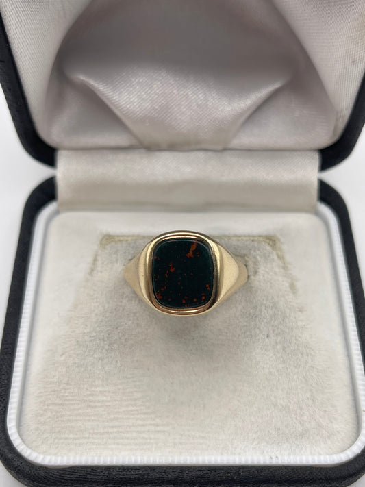 9ct gold bloodstone signet ring