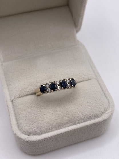 9ct gold sapphire and diamond ring