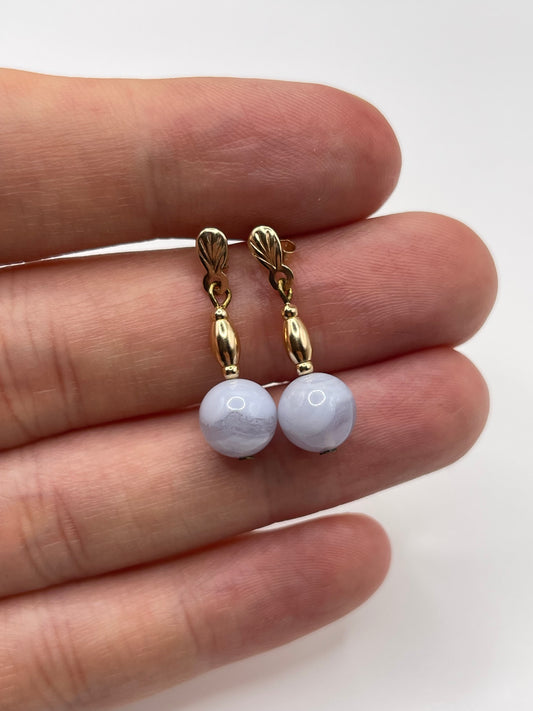 9ct gold agate earrings