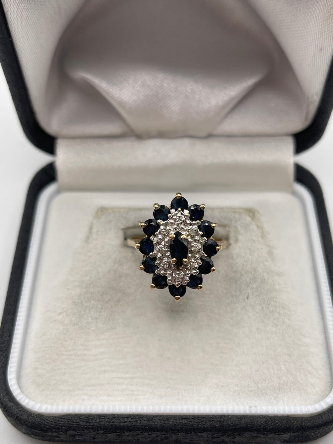 9ct gold sapphire and diamond ring