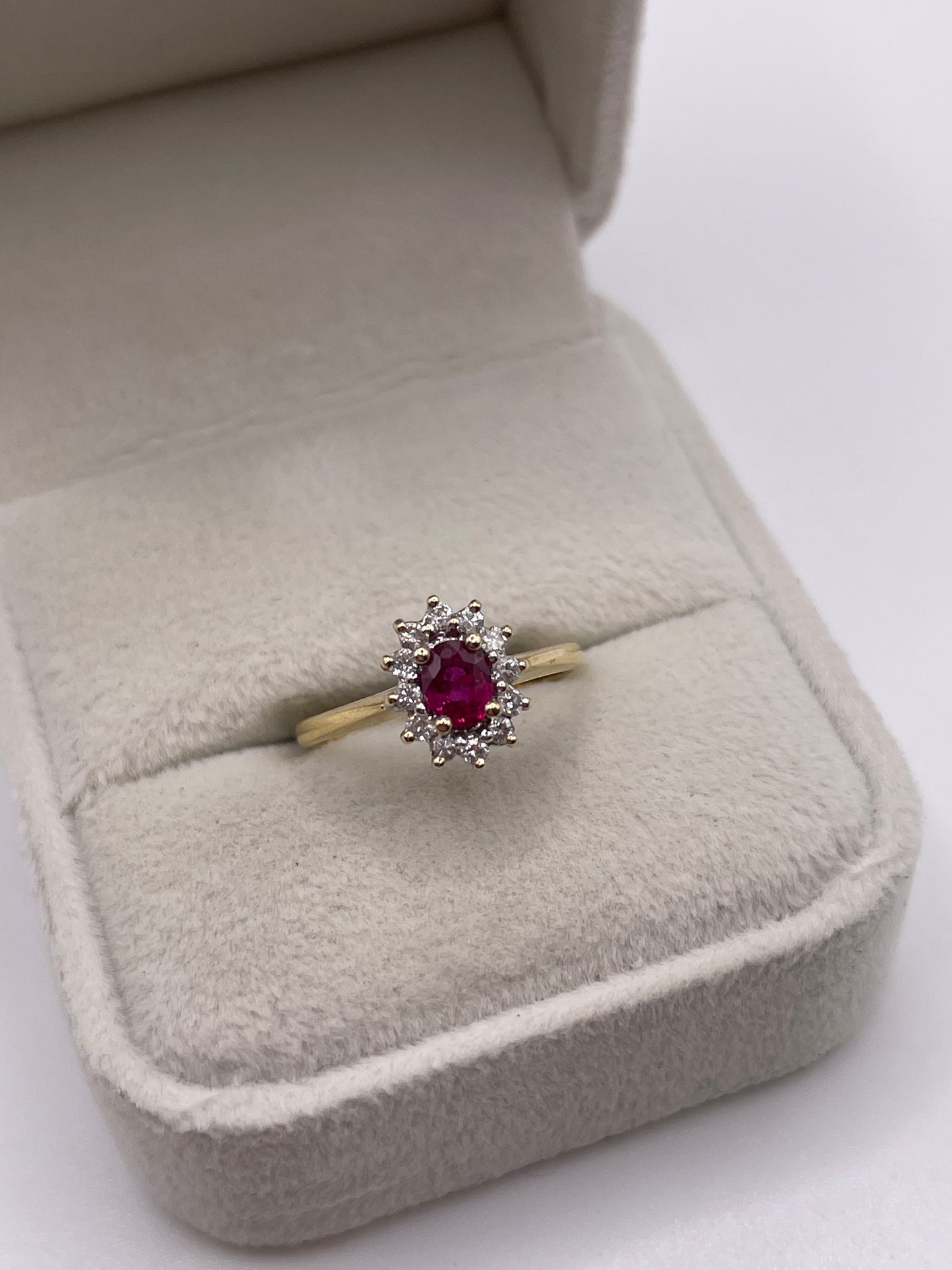 18ct gold ruby and diamond ring