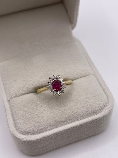 18ct gold ruby and diamond ring