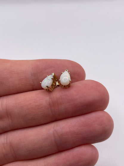 9ct gold opal earrings