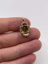 Load image into Gallery viewer, 9ct gold peridot and diamond pendant
