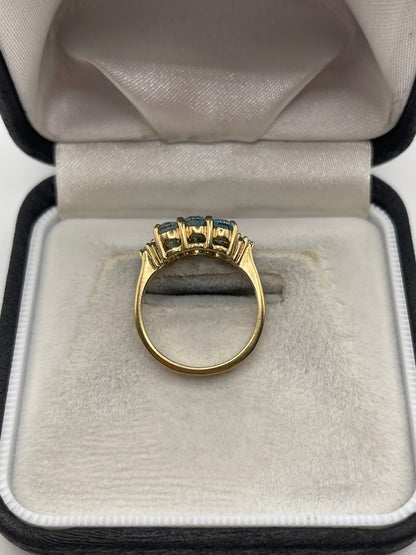 9ct gold blue zircon ring