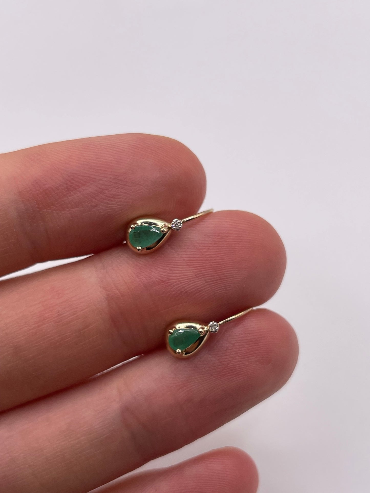 9ct gold emerald and diamond earrings
