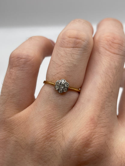 Antique 18ct gold platinum diamond ring