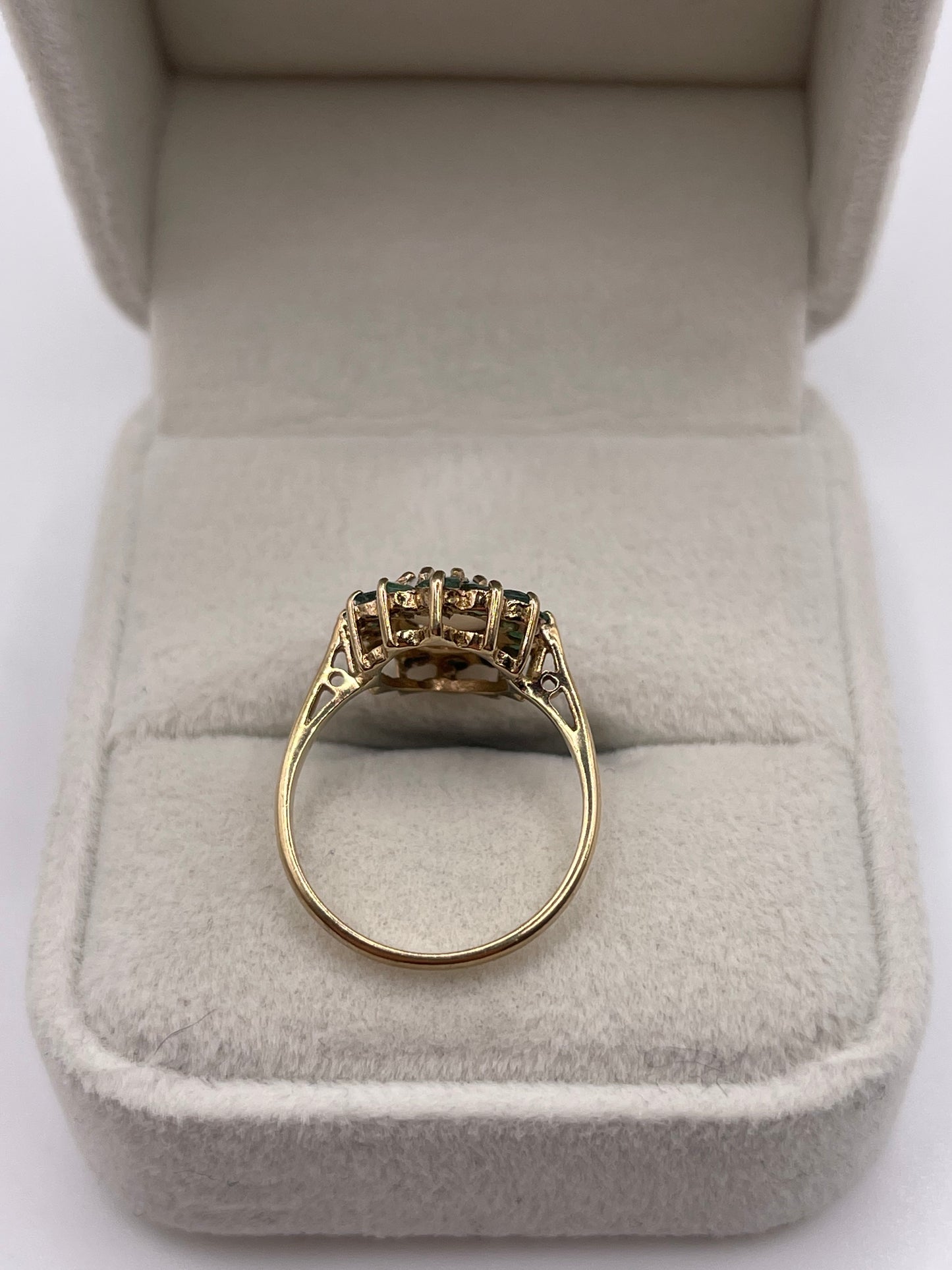 9ct gold opal and emerald ring