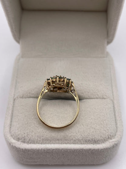 9ct gold opal and emerald ring