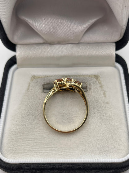 9ct gold topaz and diamond ring