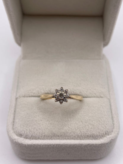 9ct gold diamond cluster ring