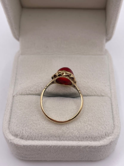 9ct gold carnelian ring