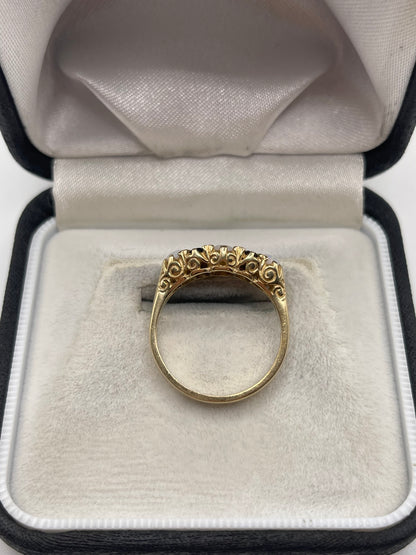 9ct gold opal and sapphire ring