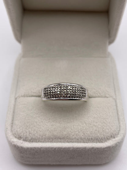 9ct white gold diamond cluster ring