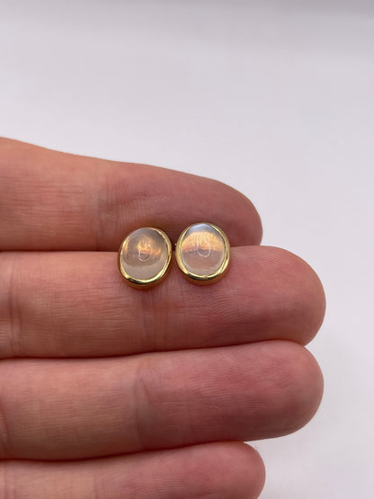 18ct gold moonstone earrings