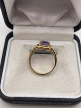 Load image into Gallery viewer, 9ct gold amethyst and diamond ring
