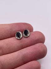 Load image into Gallery viewer, 9ct gold sapphire and diamond earrings
