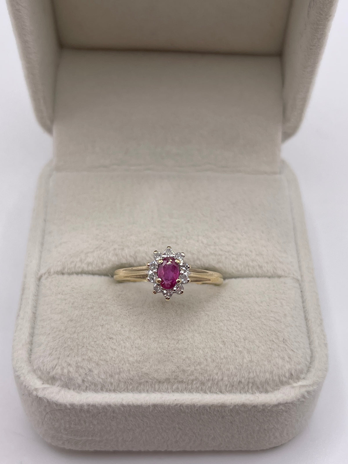 9ct gold ruby and diamond ring