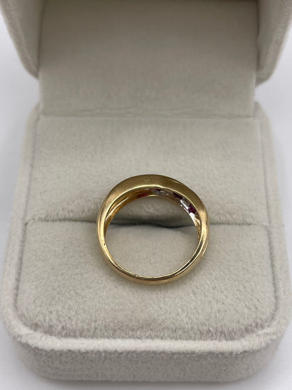 9ct gold ruby and diamond ring