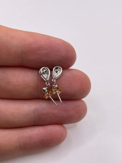 9ct white gold diamond earrings
