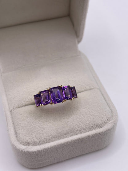 9ct gold amethyst ring