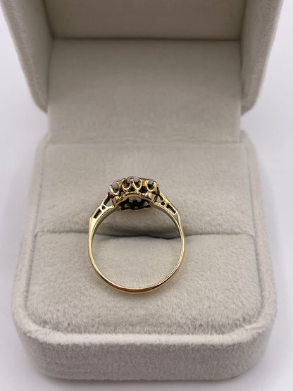 9ct gold opal cluster ring