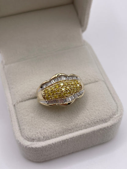 9ct gold diamond cluster ring