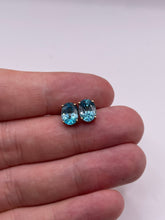 Load image into Gallery viewer, 9ct gold blue zircon earrings
