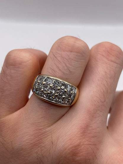 18ct gold 3.5ct diamond cluster ring