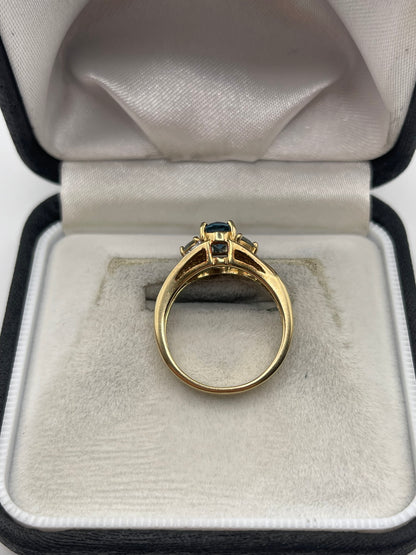 9ct gold topaz and diamond ring