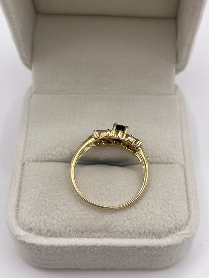 9ct gold sapphire and diamond ring