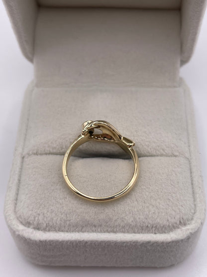 9ct gold emerald hand ring