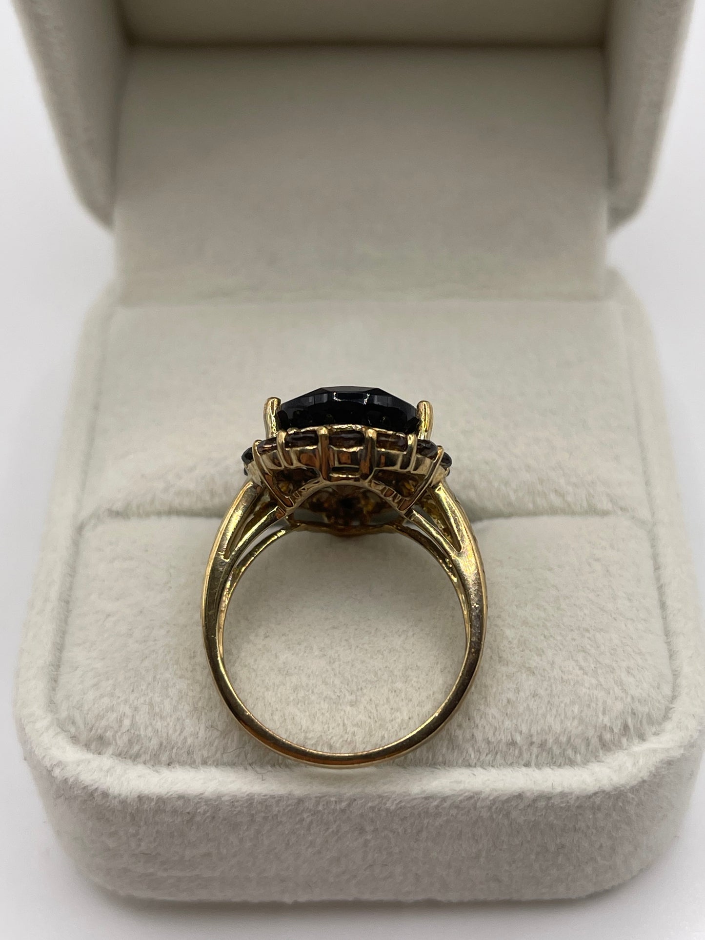 9ct gold Smokey quartz cluster ring