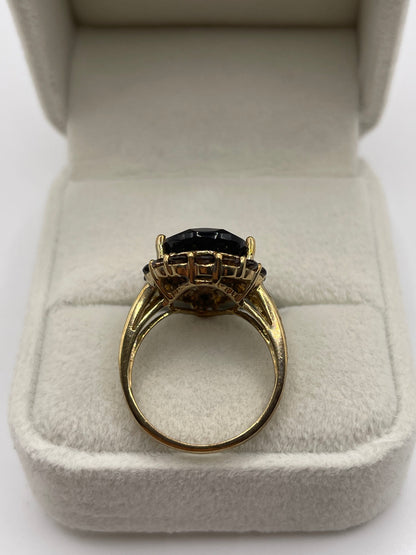 9ct gold Smokey quartz cluster ring