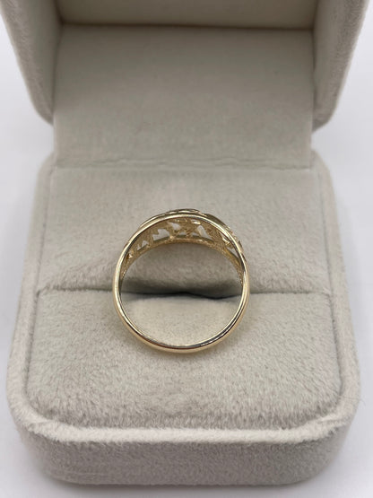 9ct gold sun, star and moon ring