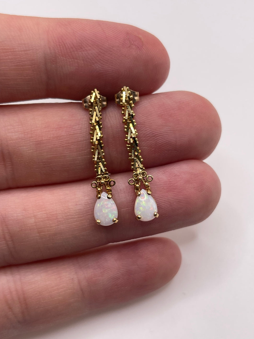 9ct gold opal earrings