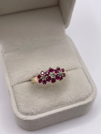 14ct gold ruby and diamond ring