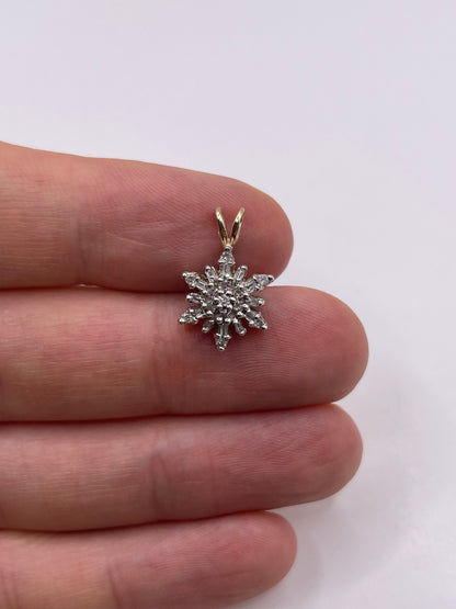 9ct gold diamond cluster pendant