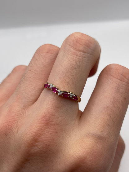 9ct gold ruby and diamond ring