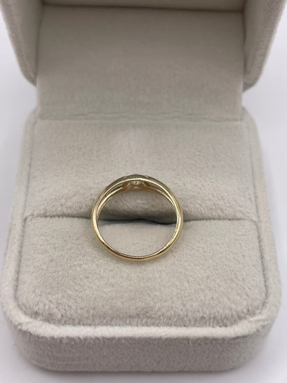 9ct gold cz gypsy ring