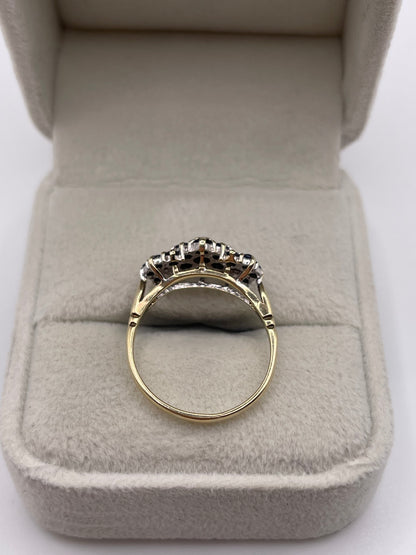 9ct gold sapphire and diamond ring