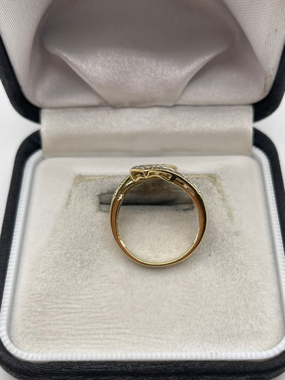 9ct gold diamond cluster ring