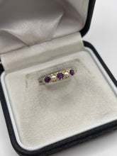 Load image into Gallery viewer, 9ct gold amethyst and pearl ring
