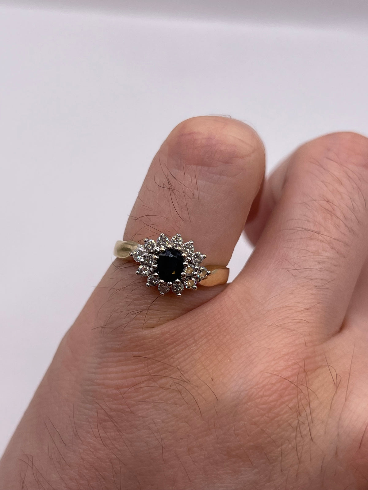 9ct gold sapphire and diamond ring